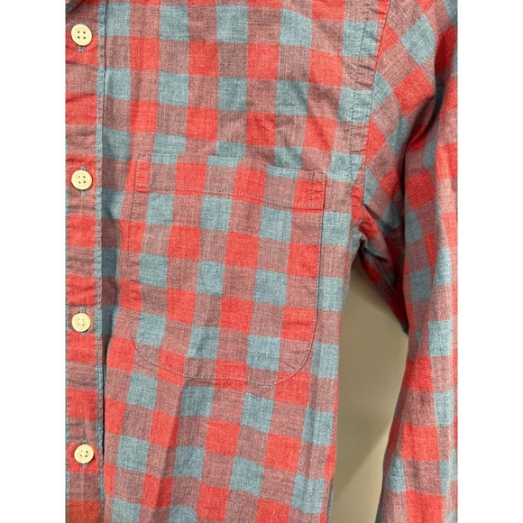 J. Crew Men's Slim Fit Cotton Blue Red Checkered Lightweight Button Down XS - Picture 4 of 8
